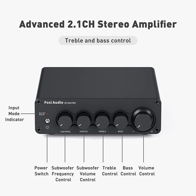 Amplificador de receptor Fosi Audio BT30D Pro TPA3255 Hi-Fi 2.1CH